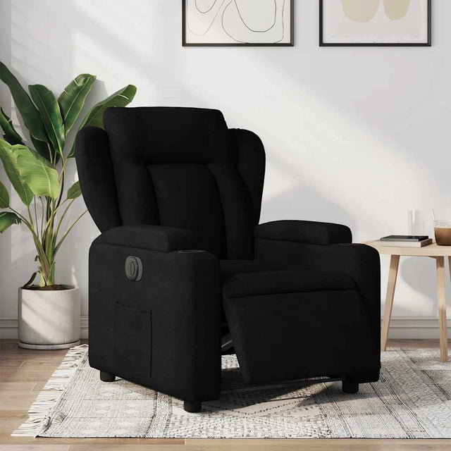 Vidaxl fauteuil verstelbaar elektrisch stof zwart