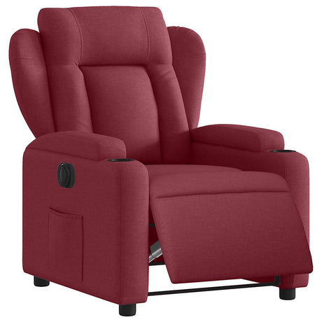 Vidaxl fauteuil verstelbaar elektrisch stof wijnrood