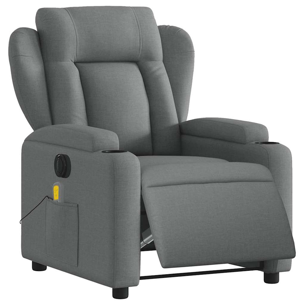 Vidaxl massagestoel elektrisch verstelbaar stof donkergrijs