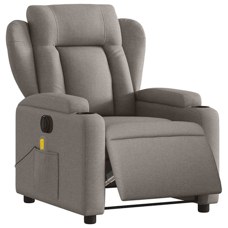 Vidaxl massagestoel elektrisch verstelbaar stof taupe