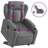 Vidaxl sta-op-massagestoel elektrisch verstelbaar stof donkergrijs