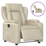 Vidaxl fauteuil elektrisch verstelbaar kunstleer crèmekleurig