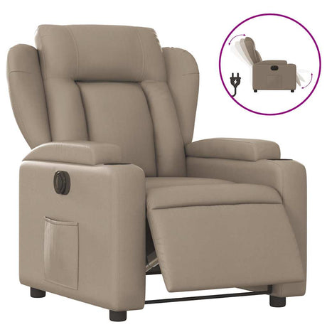 Vidaxl fauteuil verstelbaar elektrisch kunstleer cappuccinokleurig