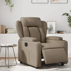 Vidaxl fauteuil verstelbaar elektrisch kunstleer cappuccinokleurig