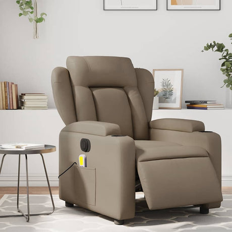 Vidaxl massagestoel verstelbaar elektrisch kunstleer cappuccinokleurig