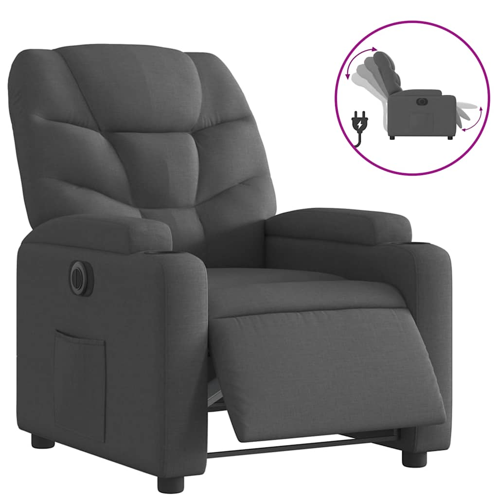 Vidaxl fauteuil verstelbaar elektrisch stof zwart