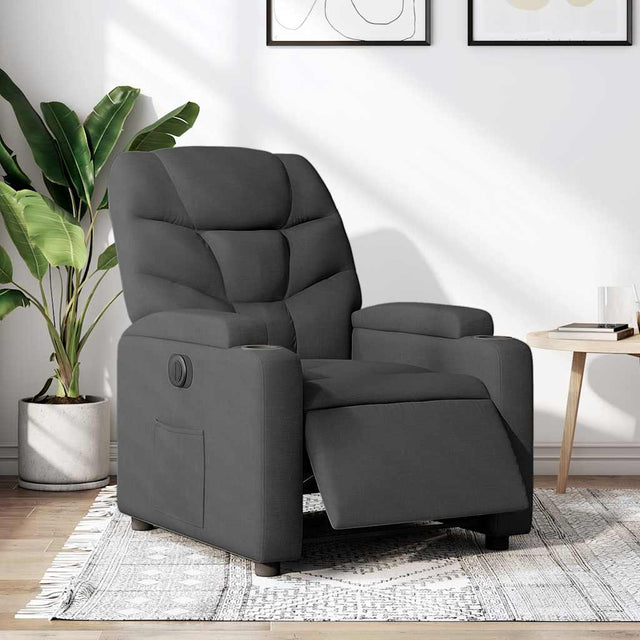Vidaxl fauteuil verstelbaar elektrisch stof zwart