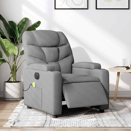 Vidaxl massagestoel elektrisch verstelbaar stof lichtgrijs