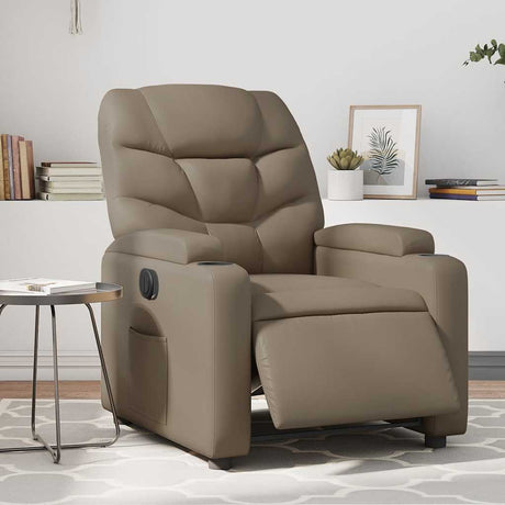 Vidaxl fauteuil verstelbaar elektrisch kunstleer cappuccinokleurig