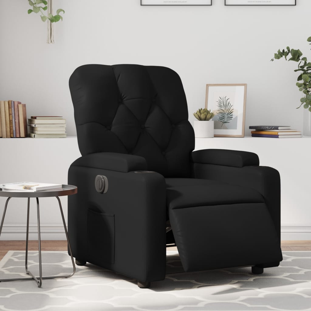 Vidaxl fauteuil elektrisch verstelbaar kunstleer zwart