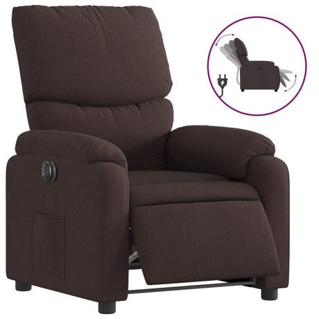 Vidaxl fauteuil verstelbaar elektrisch stof donkerbruin