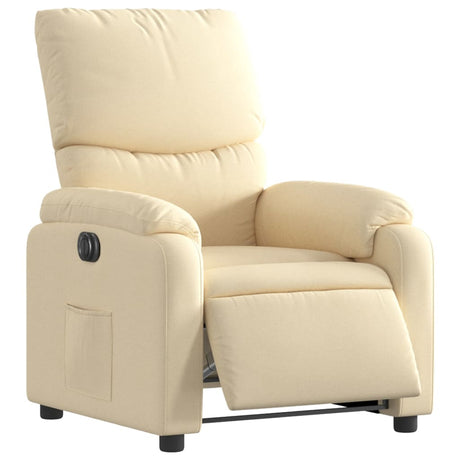 Vidaxl fauteuil verstelbaar elektrisch stof crèmekleurig