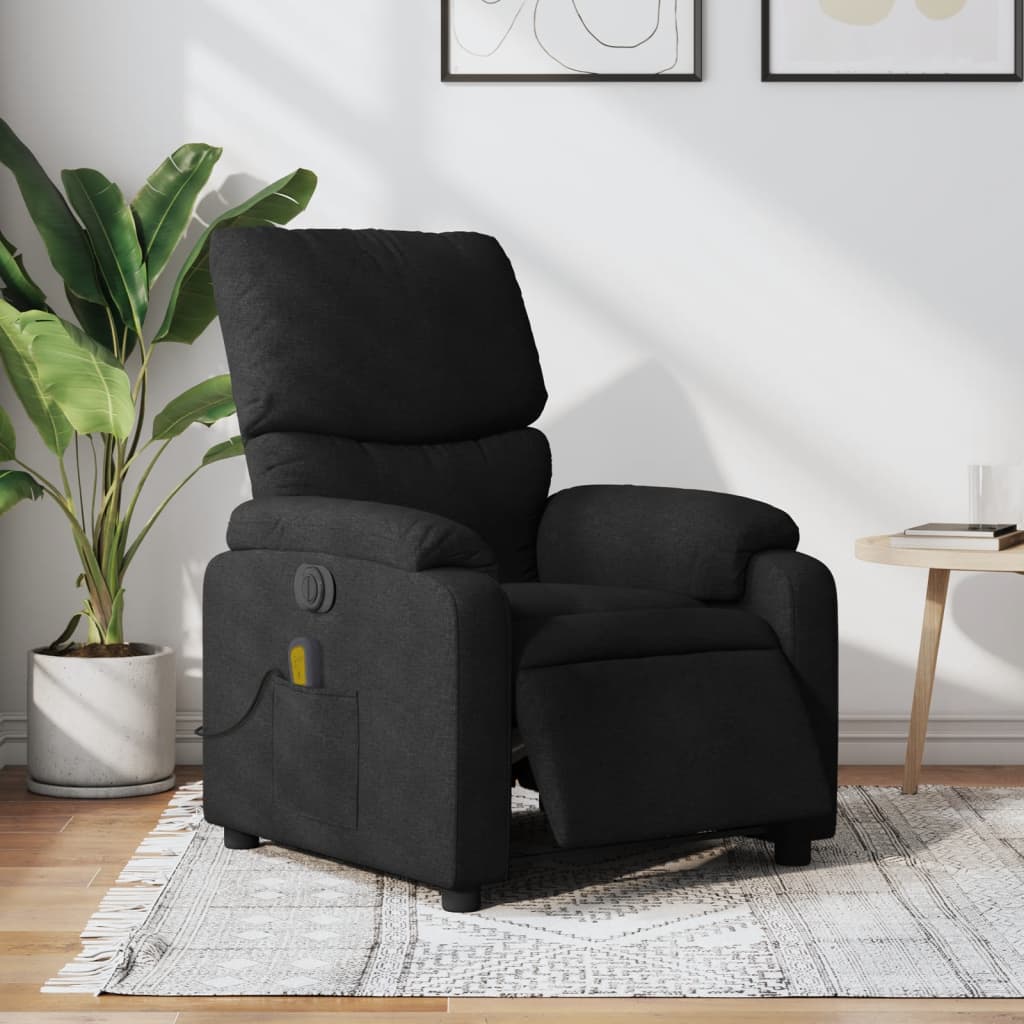 Vidaxl massagestoel elektrisch verstelbaar stof zwart