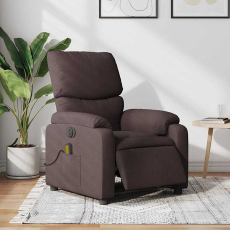 Vidaxl massagestoel elektrisch verstelbaar stof donkerbruin