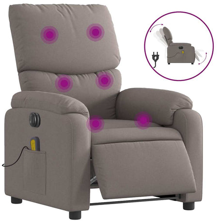 Vidaxl massagestoel elektrisch verstelbaar stof taupe
