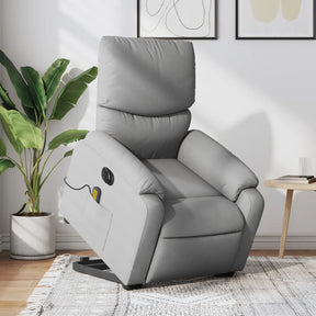 Vidaxl sta-op-massagestoel elektrisch verstelbaar stof lichtgrijs