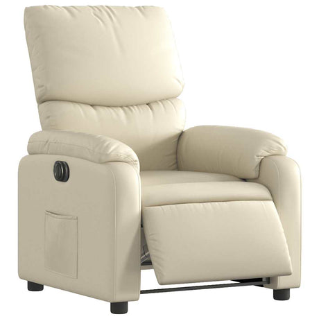 Vidaxl fauteuil elektrisch verstelbaar kunstleer crèmekleurig
