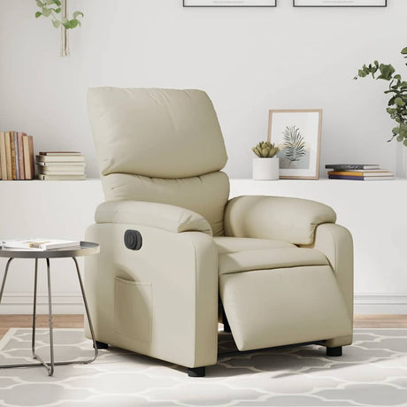 Vidaxl fauteuil elektrisch verstelbaar kunstleer crèmekleurig