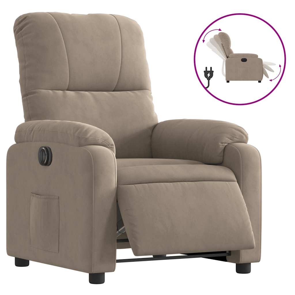 Vidaxl fauteuil verstelbaar elektrisch microvezelstof taupe