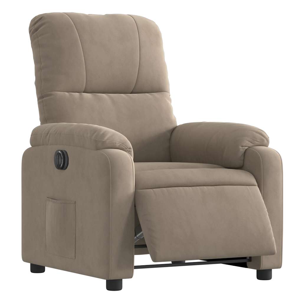 Vidaxl fauteuil verstelbaar elektrisch microvezelstof taupe