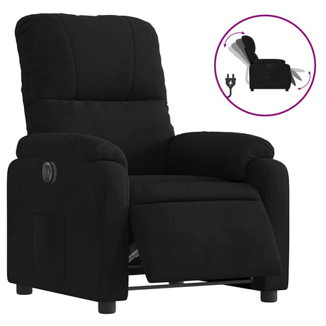 Vidaxl fauteuil verstelbaar elektrisch microvezelstof zwart