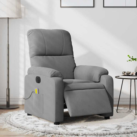 Vidaxl massagestoel elektrisch verstelbaar microvezelstof donkergrijs