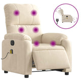 Vidaxl massagestoel elektrisch verstelbaar microvezelstof beige