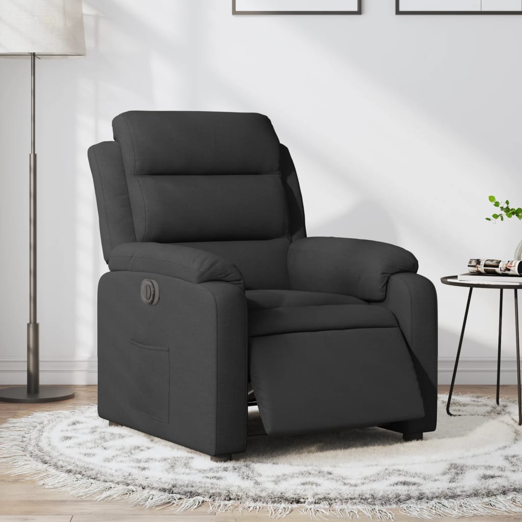 Vidaxl fauteuil verstelbaar elektrisch stof zwart