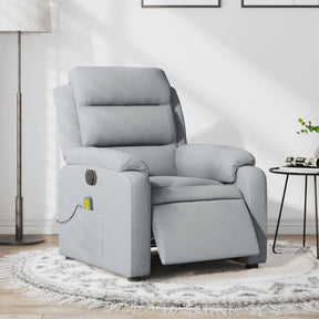 Vidaxl massagestoel elektrisch verstelbaar stof lichtgrijs