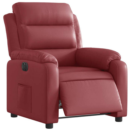 Vidaxl fauteuil verstelbaar elektrisch kunstleer wijnrood