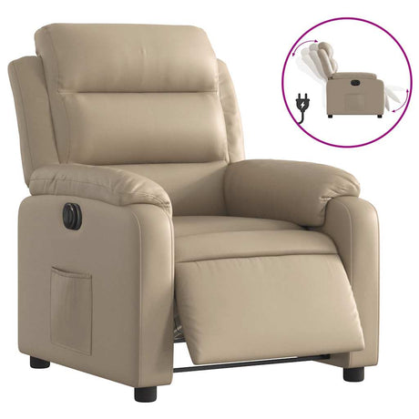 Vidaxl fauteuil verstelbaar elektrisch kunstleer cappuccinokleurig