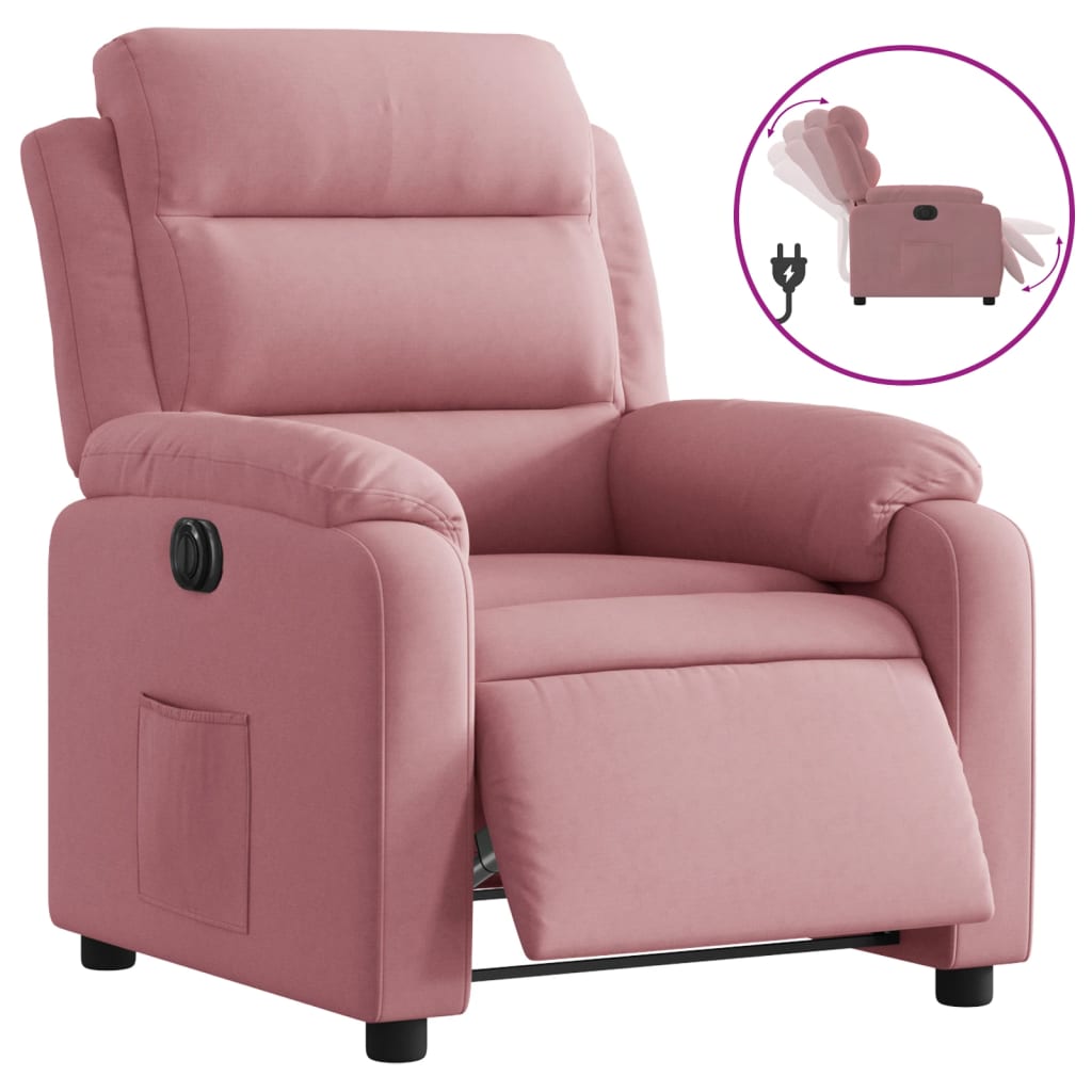 Vidaxl fauteuil elektrisch fluweel roze