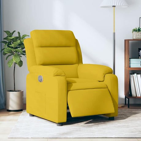Vidaxl fauteuil verstelbaar elektrisch stof geel