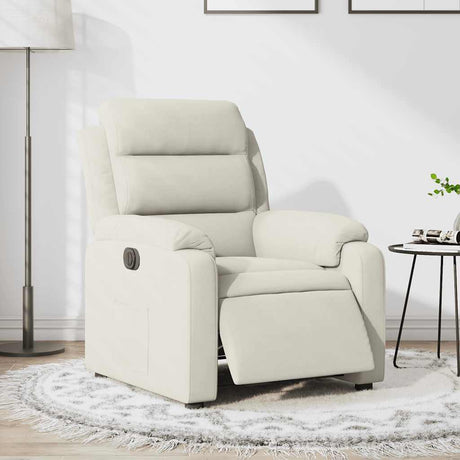 Vidaxl fauteuil verstelbaar elektrisch stof crèmekleurig