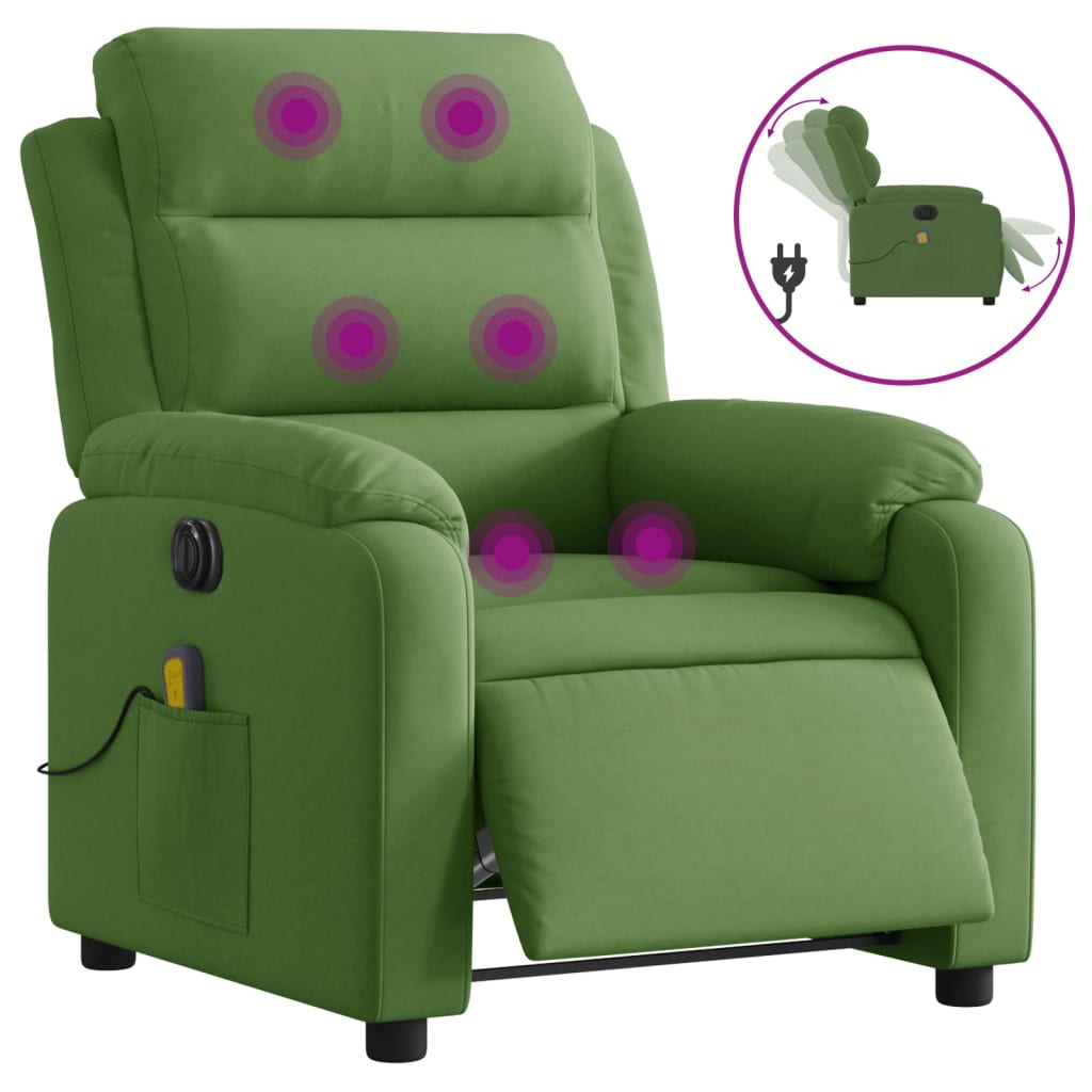 Vidaxl massagestoel elektrisch verstelbaar fluweel lichtgroen