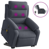 Vidaxl sta-op-massagestoel elektrisch verstelbaar fluweel donkergrijs