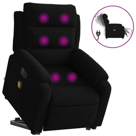 Vidaxl sta-op-massagestoel elektrisch verstelbaar fluweel zwart