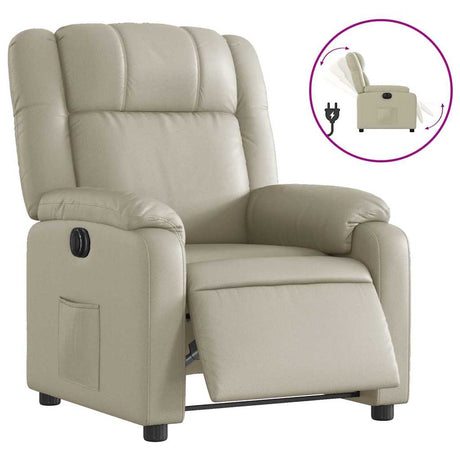 Vidaxl fauteuil elektrisch verstelbaar kunstleer crèmekleurig