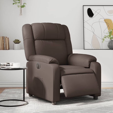 Vidaxl fauteuil verstelbaar elektrisch kunstleer bruin