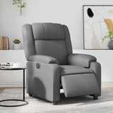 Vidaxl fauteuil verstelbaar elektrisch kunstleer grijs