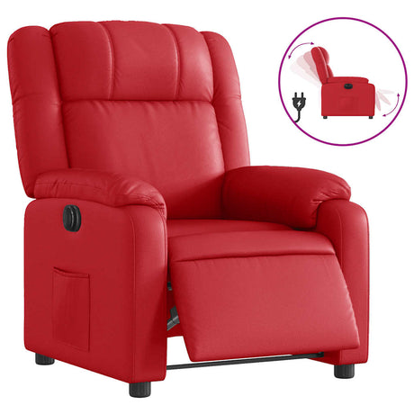 Vidaxl fauteuil verstelbaar elektrisch kunstleer rood