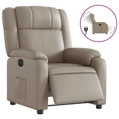 Vidaxl fauteuil verstelbaar elektrisch kunstleer cappuccinokleurig