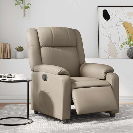 Vidaxl fauteuil verstelbaar elektrisch kunstleer cappuccinokleurig