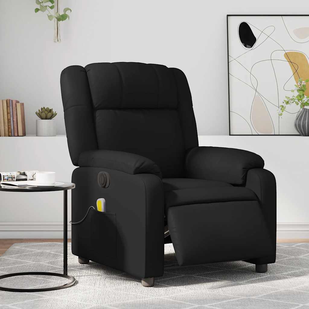Vidaxl massagestoel verstelbaar elektrisch kunstleer zwart