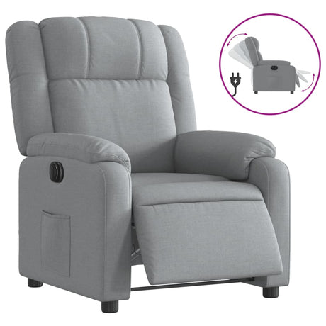 Vidaxl fauteuil elektrisch verstelbaar stof lichtgrijs