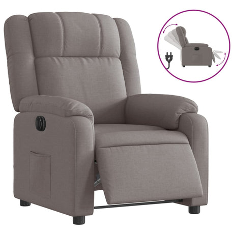 Vidaxl fauteuil verstelbaar elektrisch stof taupe