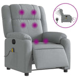 Vidaxl massagestoel elektrisch verstelbaar stof lichtgrijs