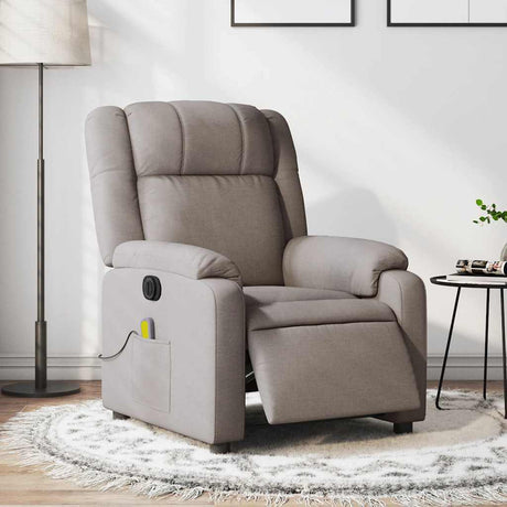 Vidaxl massagestoel elektrisch verstelbaar stof taupe
