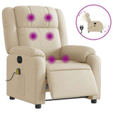 Vidaxl massagestoel elektrisch verstelbaar stof crèmekleurig