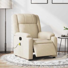 Vidaxl massagestoel elektrisch verstelbaar stof crèmekleurig